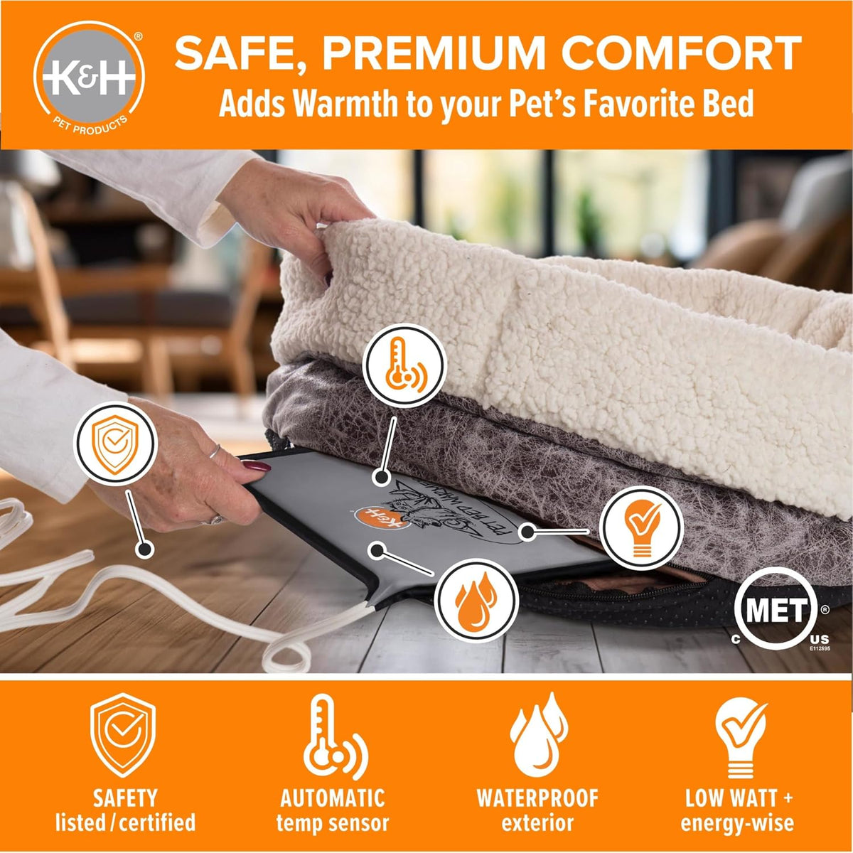 K&H Pet Bed Warmer, Safety Listed, Cat Heating Pad - Gray / Medium - image 3