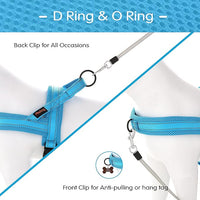 Didog No Pull Dog Harness with Soft Mesh Padded,Reflective & Quick Fit Light Weight Dog Strap Vest Harness,Easy for Walking Training (L:Chest 26-32", Mesh-Blue)