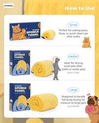 Ultra Absorbent Pet Towel, Quick-Drying - Yellow / Large - image 4