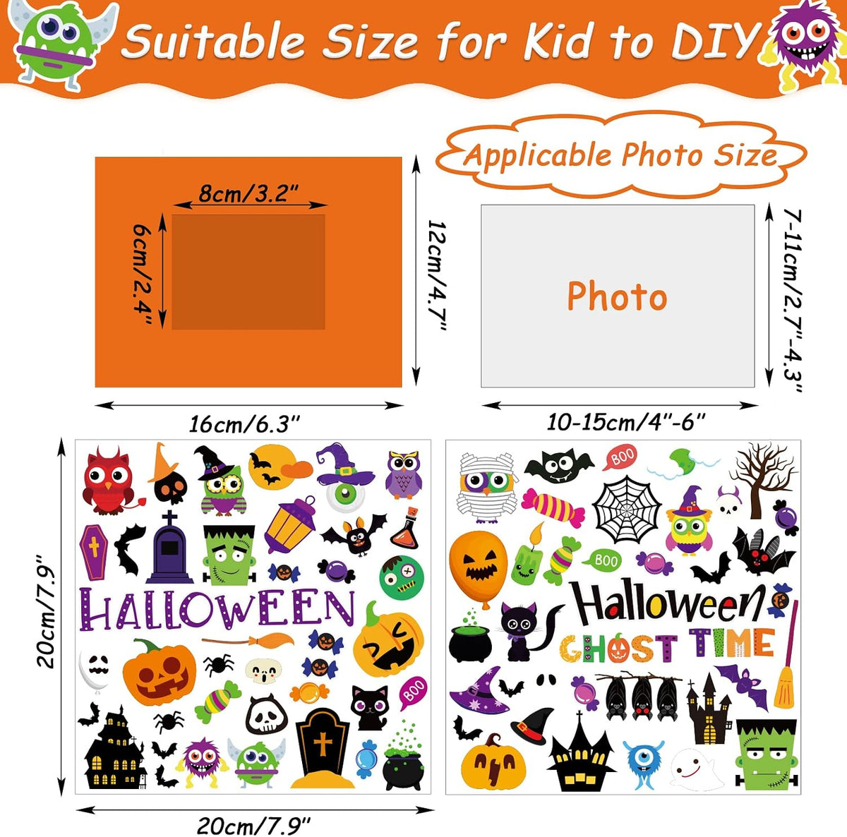 30 Packs Halloween Arts and Crafts for Kids Picture Frame Craft Kits - Halloween - image 3