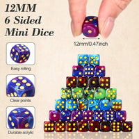 Foilswirl 144-piece 12mm mini dice set in brown, dark red, blue and gray with storage boxes - view 6
