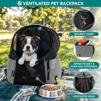 PetAmi Dog Carrier Backpack, Hands Free Front Pet Carrier - Gray / 16.5"L x 10.0"W x 17.0"H - image 4