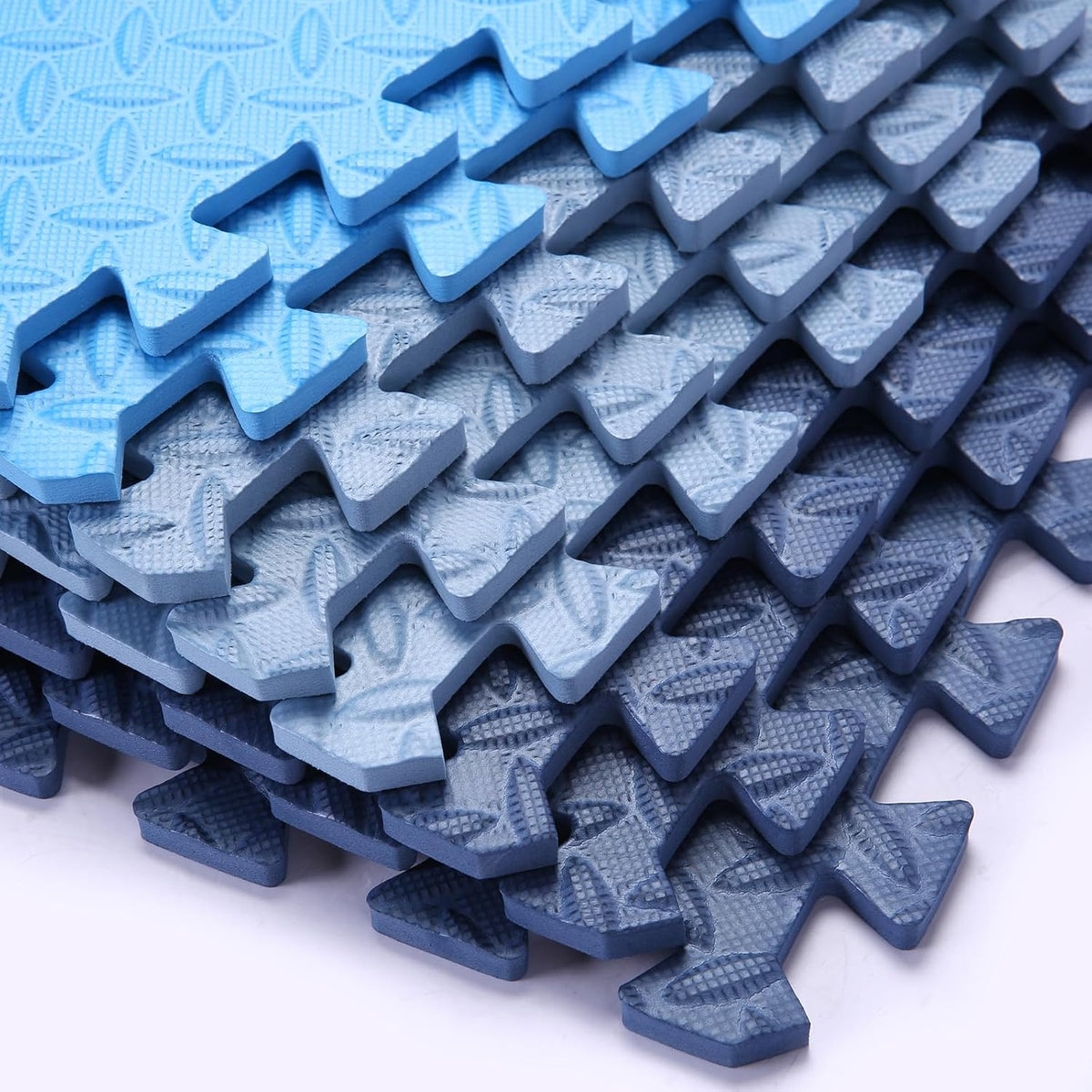 Foam Play Mat for Baby, Soft Non-Toxic Baby Playmat - Dark Blue/Blue/Gray Blue / 16 Pcs/47.2*47.2 - image 4