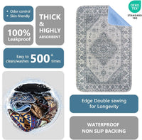 Washable Pee Pads, Super Absorbent Puppy Pads - Gray Medallion / 18"*30"(Pack of 2) - image 3