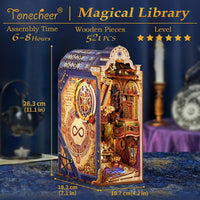 Tonecheer DIY Book Nook Kit 3D Wooden Puzzle Fairy Tale Miniature - Magical Library - image 2