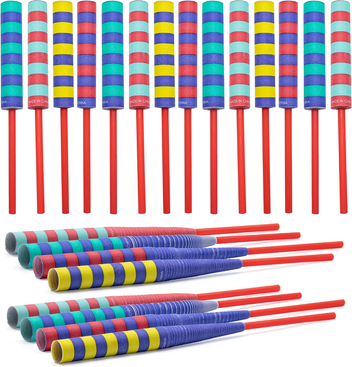 Srenta 24-pack Chinese paper yo-yo toys, striped 6 inch yo-yos