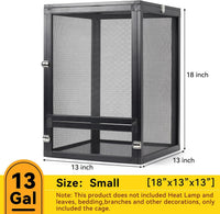 RunDuck Foldable Reptile Terrarium Kit 33 Gallon 26"x17"x17" – Essentials for Reptiles And Amphibians - Black / 18"x13"x13" - image 2