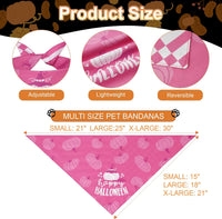 Halloween Dog Bandanas Pink Black XLarge 2PCS - Hween-26-pink black / Small - image 4
