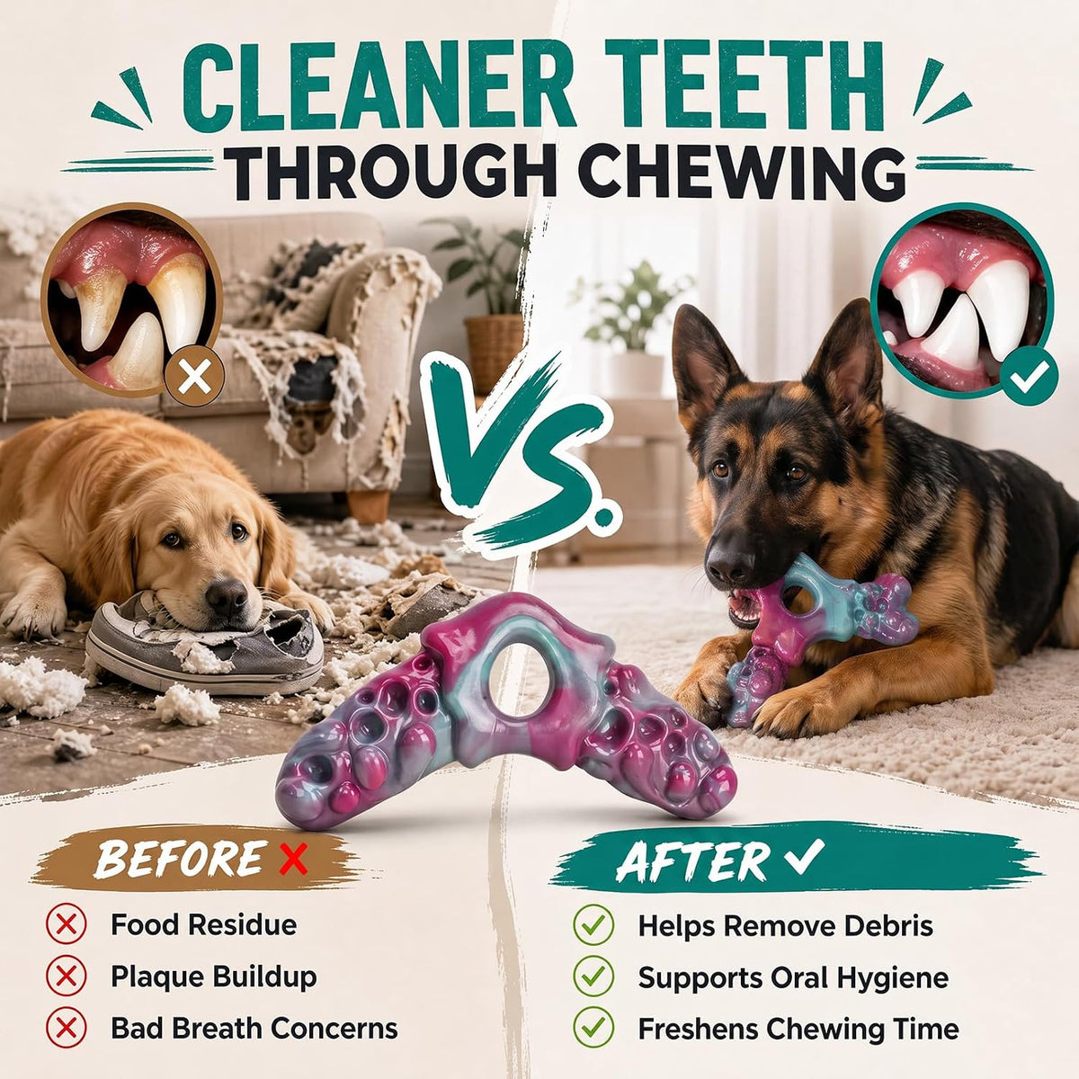 3-Pack Tough Dog Chew Toys, Dog Toys for Aggressive Chewers 25 - image 2