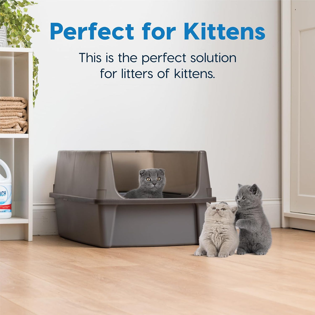 IRIS USA XX-Large High Sided Cat Litter Box, Scatter Shield - XXL / Gray - image 3
