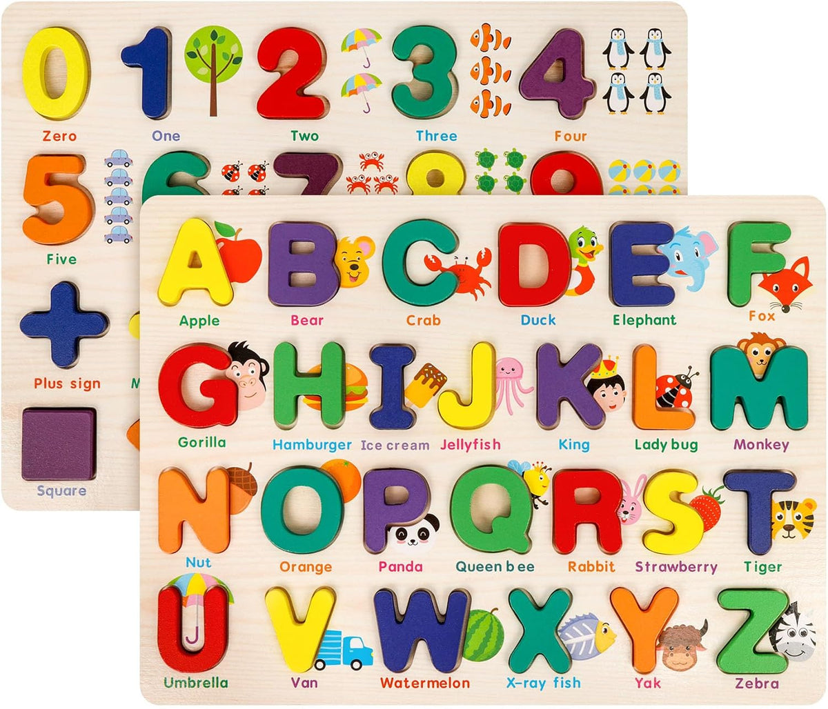 Attmu Wooden Puzzles for Toddlers - Multi / 2 Pack