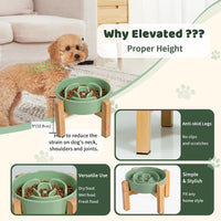 Elevated Slow Feeder Dog Bowl - Green / 1.5 Cups - image 4