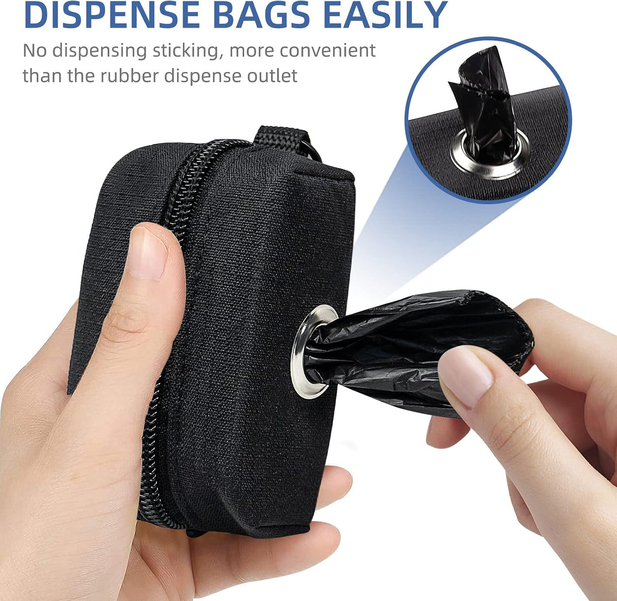 2 Pack Poop Bag Holder for Dogs and Cats Black Waste Bag Dispenser - Black - image 3