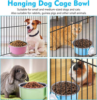 2PCS Stainless Steel Dog Bowls Set Removable Puppy Food and Water - 4 PCS / Size: L (2×Blue, 1×Green, 1×Pink) - image 4