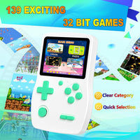 32 Bit Handheld Games for Kids Preloaded 139 Retro Video Games - White - image 2