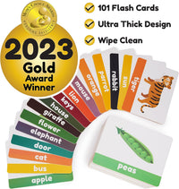 101 First Words Travel Size Flash Cards, 202 Sides - Classic Size (5½ x 4¼") - image 2
