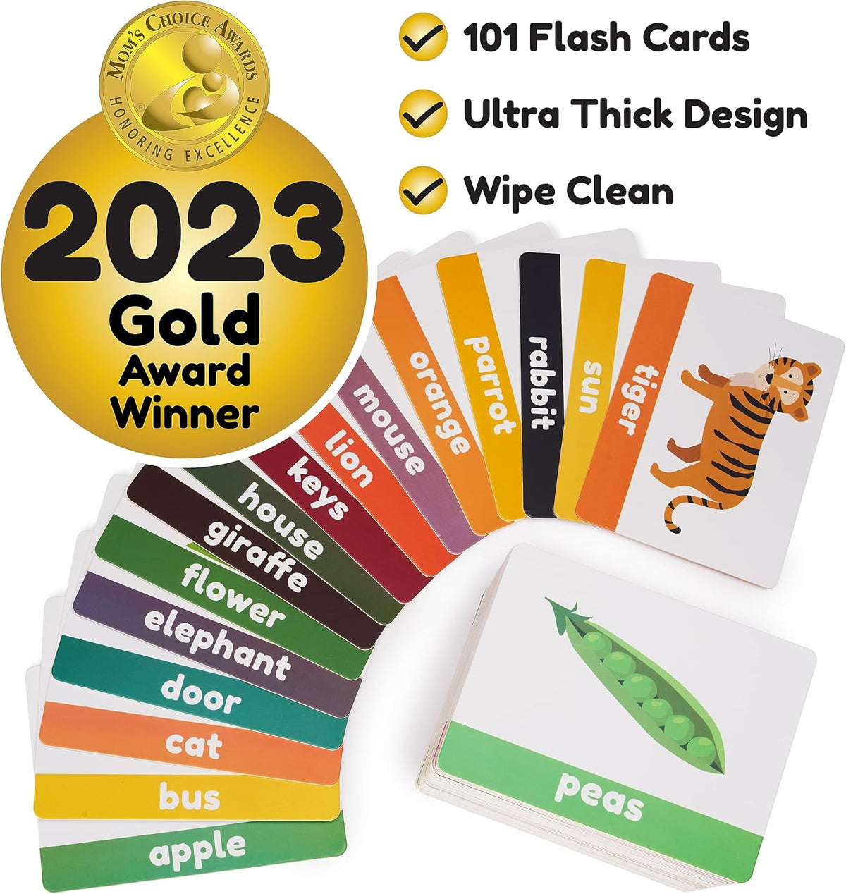 101 First Words Travel Size Flash Cards, 202 Sides - Classic Size (5½ x 4¼") - image 2