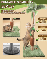 ANWA 32" Tall Sisal Cat Scratching Posts Tree for Indoor Cats Adults - Simulation Plant Post - image 3