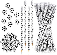 Tinlade 72 Pcs Sports Pencils and Erasers for Boys, Party Favors – Fun for Kids & Family - Soccer