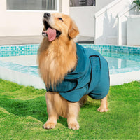 Avont Dog Bathrobe – Super Absorbent Quick-Dry Microfiber Hooded Robe – Essentials for Dogs - Blue / XX-Large - image 3