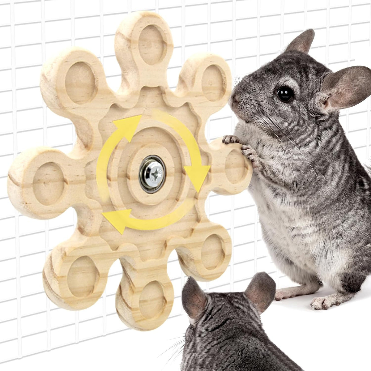 2Pcs Rotating Chinchilla Chew Toys - 1pc / Large