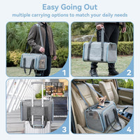 Petsfit Medium Expandable Cat Carrier for Air Travel - 17.0"L x 11.0"W x 11.0"H / Light Gray - image 4