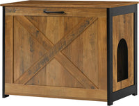 Cat Litter Box Enclosure, Hidden Litter Box Furniture - Warm Brown / 27.6"L x 19.7"W x 21.7"H