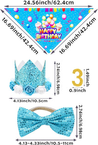 PET SHOW Pink Crown Dog Birthday Party Hat for Girls Reusable - Blue Birthday Kit - image 2