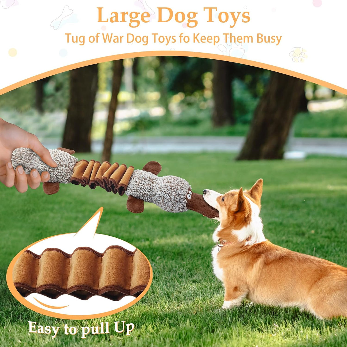 Squeaky Dog Toys, Stuffed Large Dog Toys to Keep Them Busy - 2pack - image 4