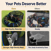 Portable Cat Enclosure, Foldable Playpen for Indoor Cats - Tent + Circle Tunnel (Pack of 2) - image 4