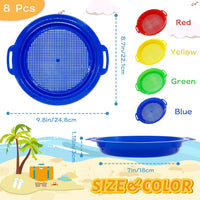 OJYUDD 4 Pack Sand Sifter Sieves for Adults - 8 Pcs - image 2