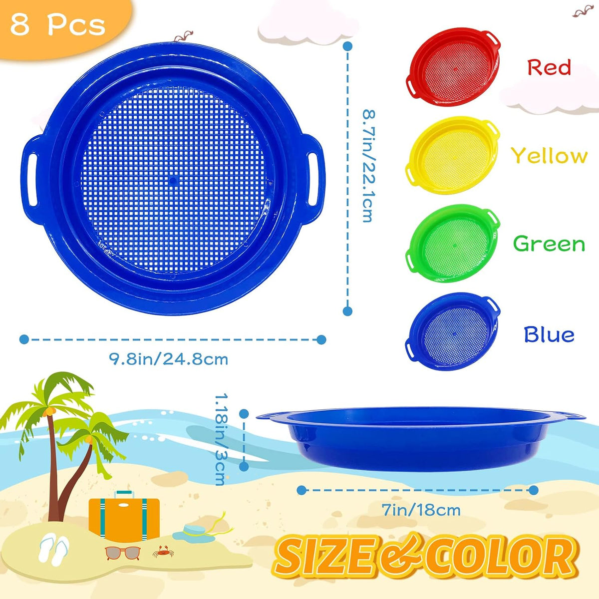 OJYUDD 4 Pack Sand Sifter Sieves for Adults - 8 Pcs - image 2