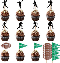 12 black glitter Halloween bat cupcake toppers in 4 patterns on cupcakes - view 18