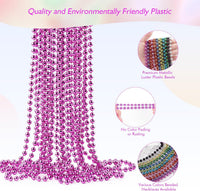 ZZYFGH 12 PCS Bead Necklace, 33'' Mardi Gras Beaded Necklaces – Fun for Kids & Family - Pink - image 3