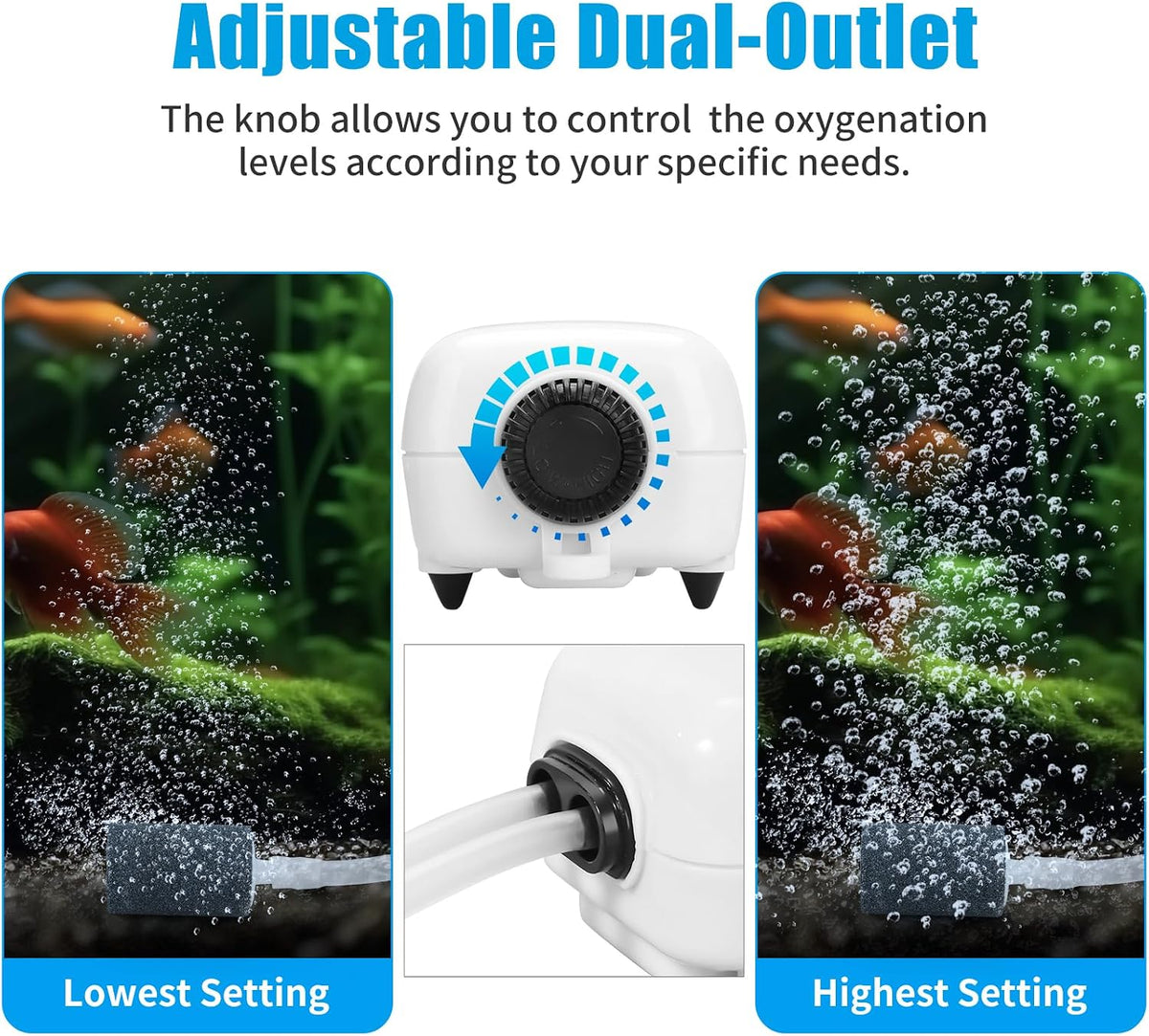 AQUANEAT Aquarium Air Pump for 20-210 Gallon Tank - 20-100 Gallons - image 3