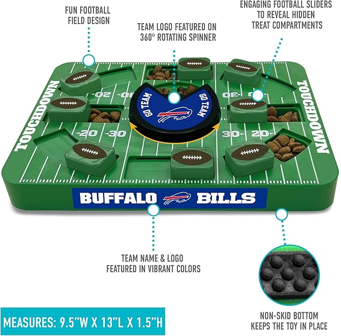 Pets First NFL Buffalo Bills Large Puzzle Toy, Dog Puzzle Treat Toy, New Large Size, Interactive Dog Treat Toy, Dog Slow Feeding Toy