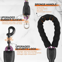 Double Dog Leash, No Tangle, Detachable360° Swivel - Purple / L (40-150 lbs) - image 3