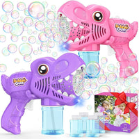 Yunaking Kids Bubble Gun 2 Pack - Pink+purple