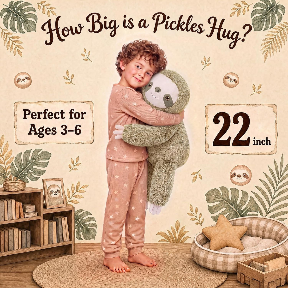 gnomantic Turtle Weighted Stuffed Animals, Plush Pillow for Kids – Fun for Kids & Family - Green Sloth / Medium / Sloth - image 2