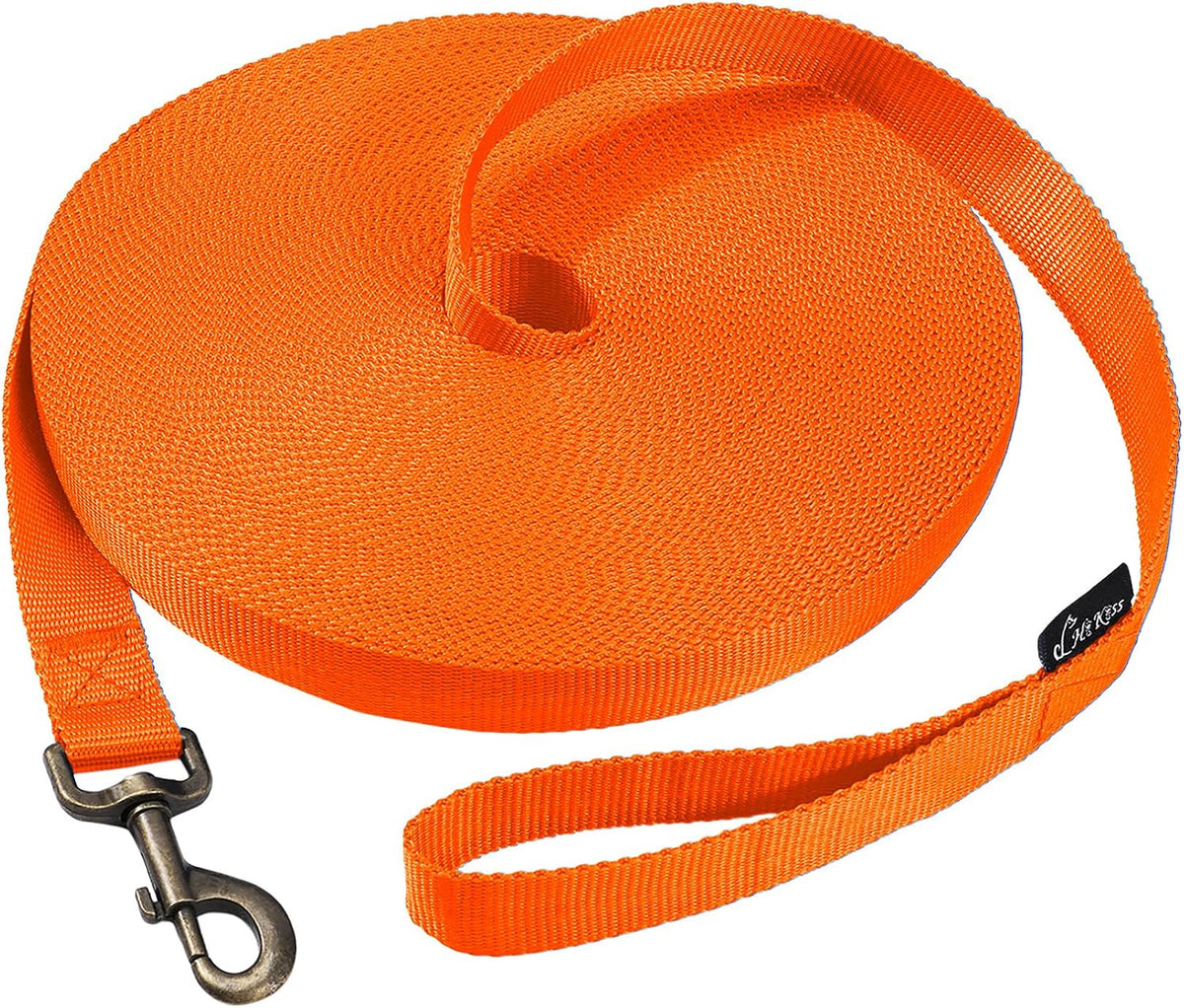Hi Kiss Dog/Puppy Obedience Recall Training Agility Lead - 15 Feet / T3:Large Dog Thicken orange