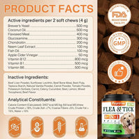 5-in-1 Dog Flea and Tick Treatment Chewable, Natural Flea and Tick Prevention for Dogs Chewable - Flea & Tick | Hip & Joint | Skin & Coat | Immunity Support | Digestive for All Breeds & Sizes