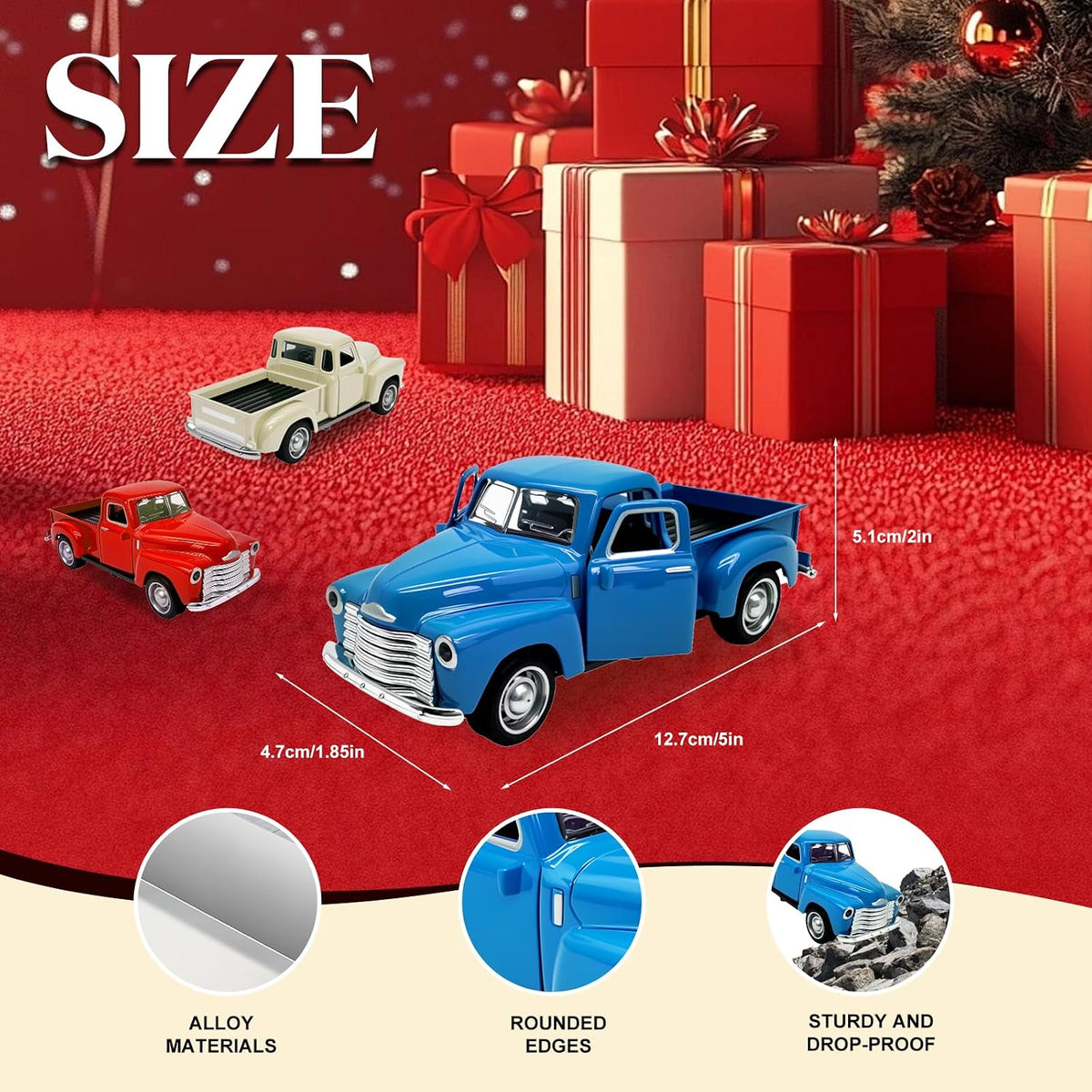 Little Blue Truck Toy,1:32 Pull Back Cars Toy for Kids Boys Girls – Fun for Kids & Family - Blue/Red/Yellow/Green - image 2