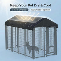 Outdoor Dog Kennel Cover 10' x 10' Replaceable Top Cover - Black / 10' x 5' - image 4