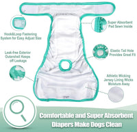 wegreeco Washable Reusable Premium Female Dog Diapers - Large / Spring Colors - image 3