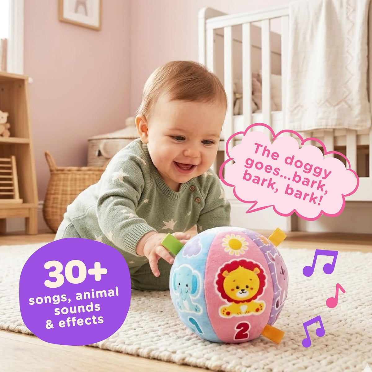 Move2Play, Interactive Baby Ball with 30+ Sounds & Songs - Baby Ball Pastel - image 2