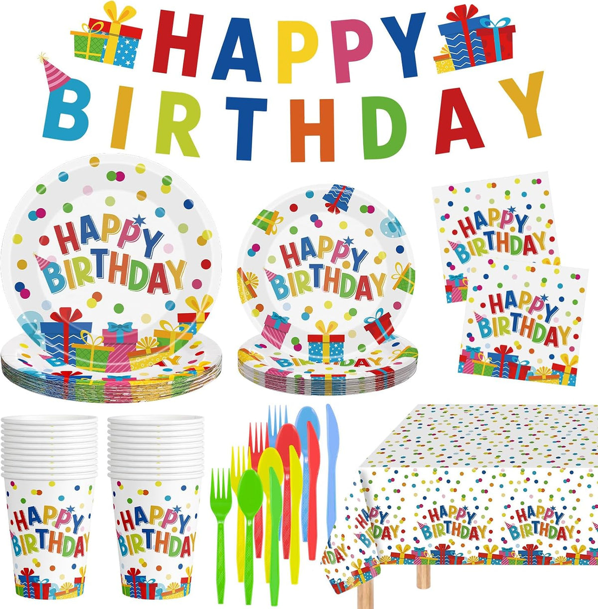 Litmitfu dinosaur birthday party supplies with plates, cups and banner - view 5