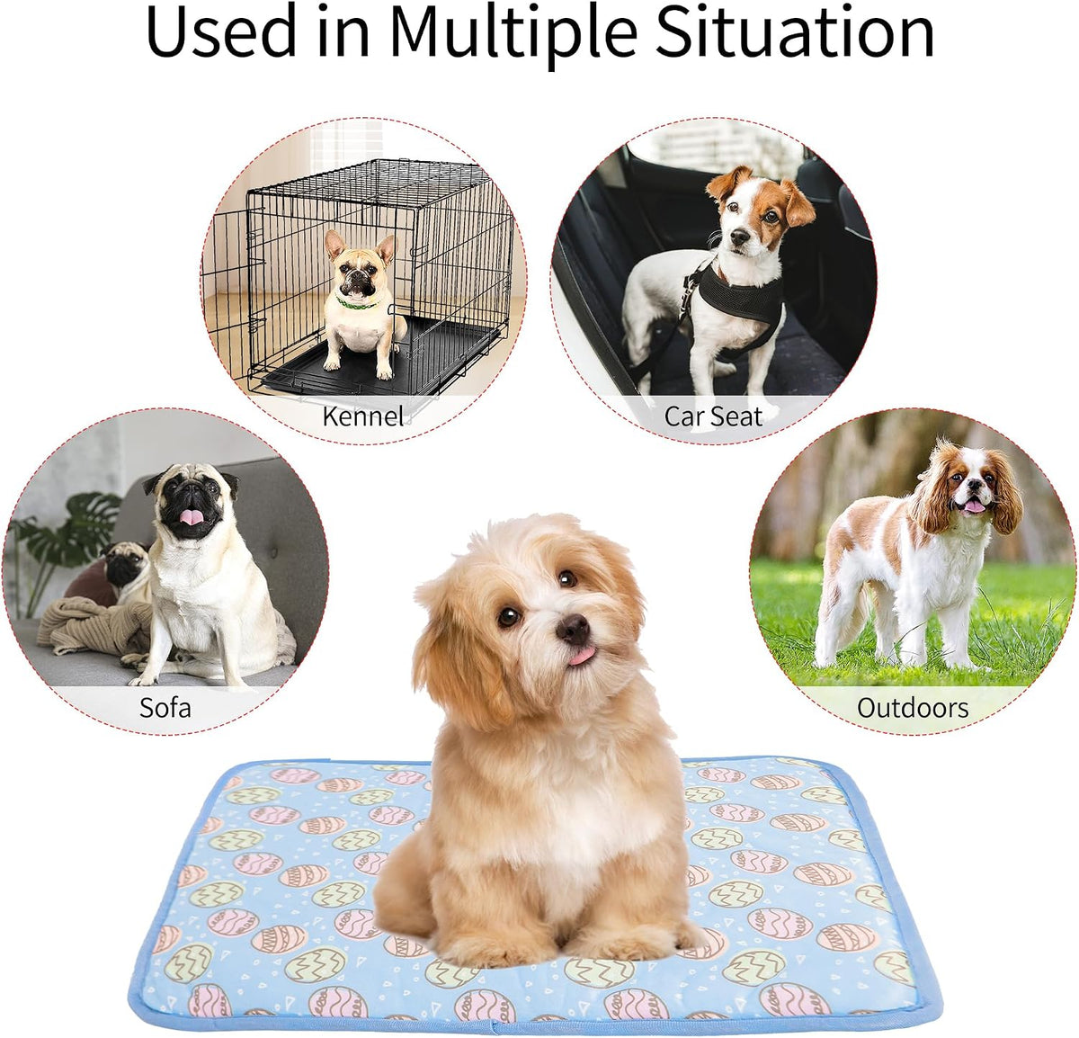 NACOCO Summer Pet Cooling Mat - L: 27.5'' x 38.5'' / Blue Egg - image 2