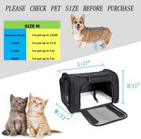 Soft Sided Carrier for Small Medium Cats Dogs - 17.0"L x 11.0"W x 11.0"H / Black - image 4