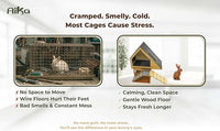 Wooden Rabbit Hideout Castle – Indoor Bunny House & Hut for Rabbits, Guinea Pigs, Chinchillas & Small Pets – Medium Size Habitat – Durable Wooden Rabbit House for Indoor & Outdoor Use