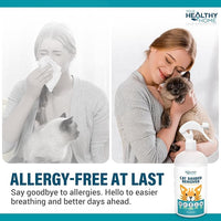 Cat Dander Remover Aloe Vera Free- Pet Dander Allergy Reducer Relief Dry Skin Spray for Cats and Humans| Cruelty-Free & Made in USA (1 Pack with Free Mitt & Ebook)